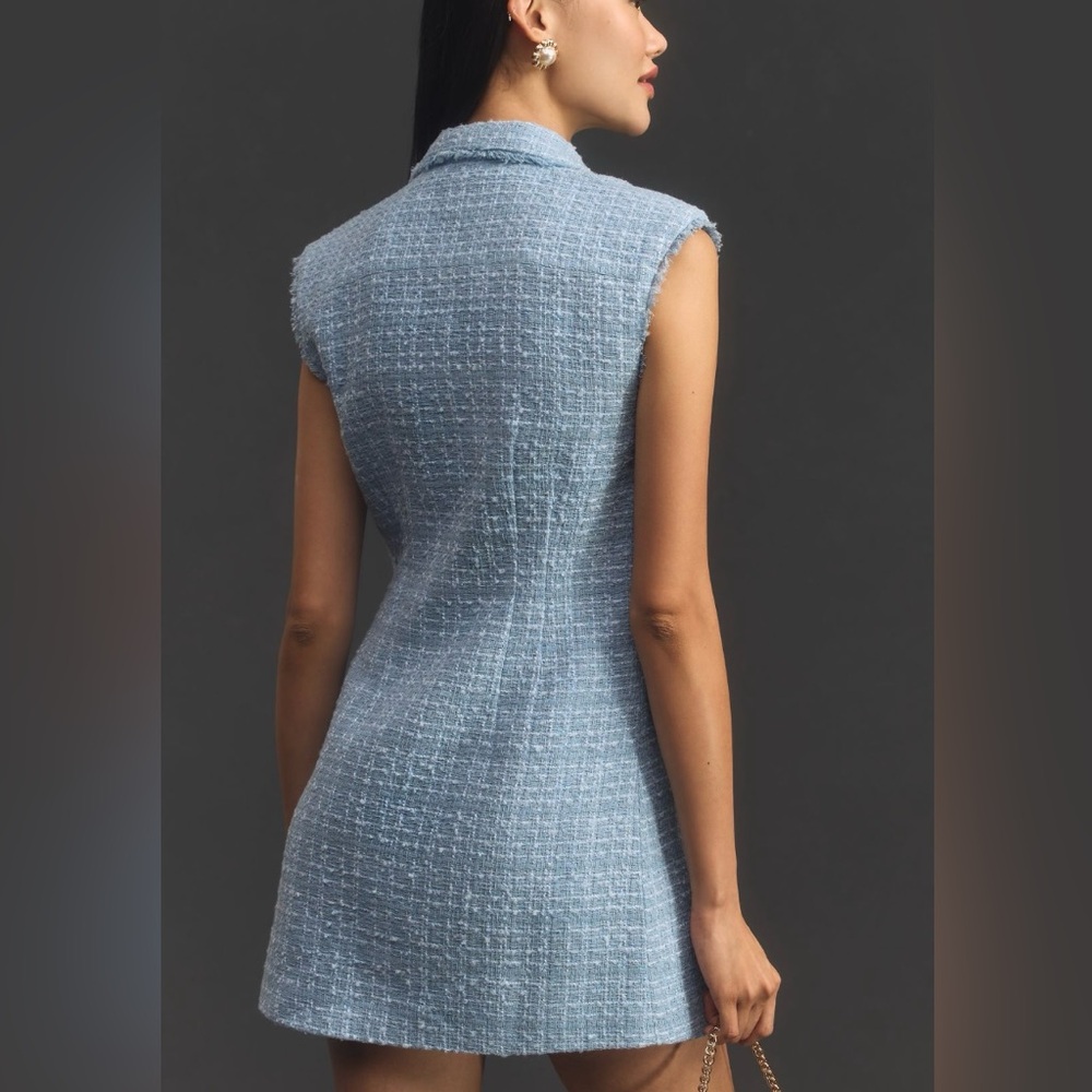 Maeve Sleeveless Tweed Blazer Mini Dress 10 - Picture 2 of 11